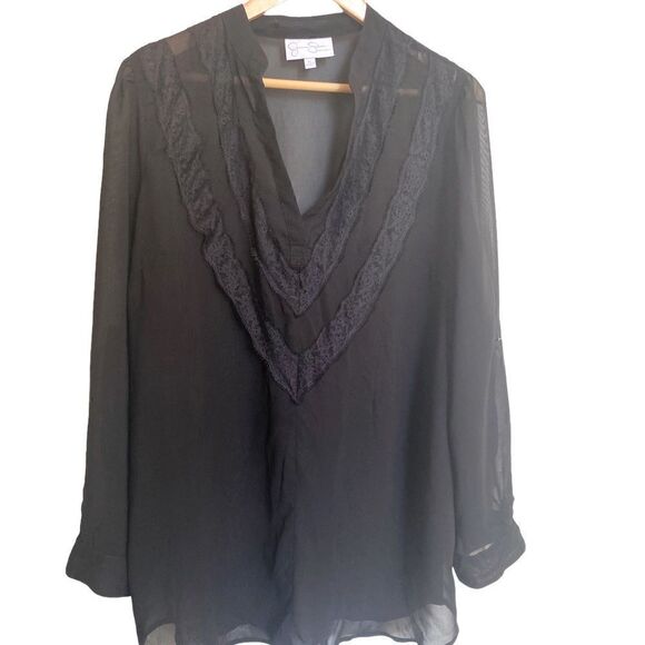 Jessica Simpson Maternity Lacey Top Black Size XL - Picture 1 of 5